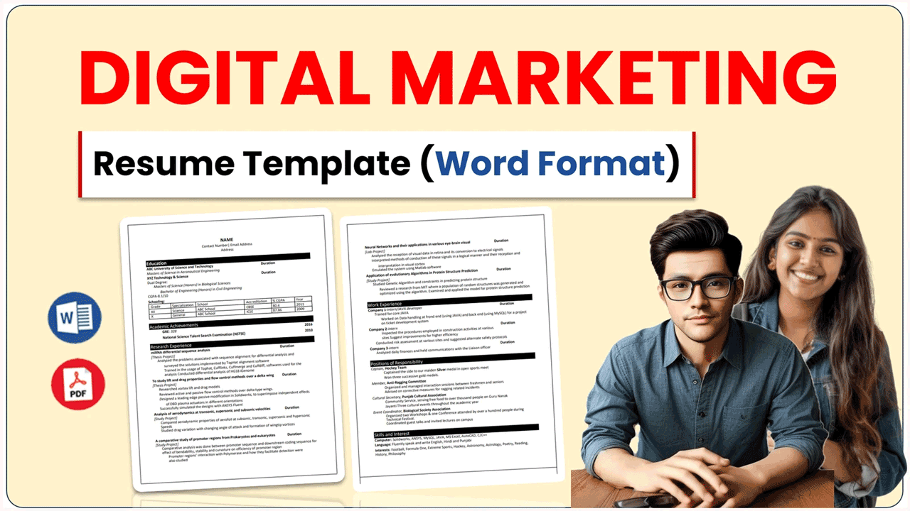 Digital Marketing Resume Template