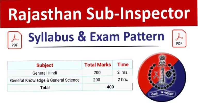 Rajasthan SI Syllabus