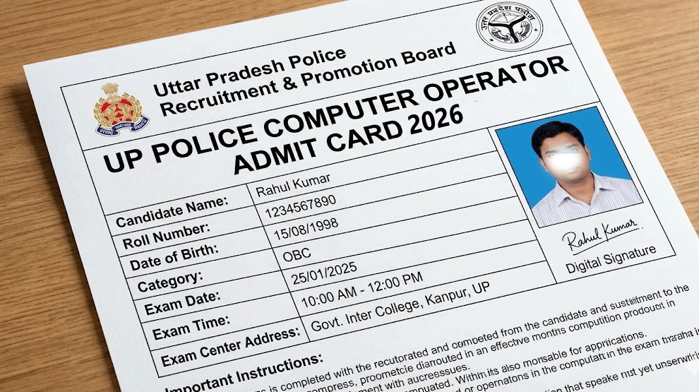 UP Police Computer Operator Admit Card 2026