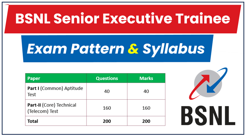 BSNL Senior Executive Trainee Syllabus