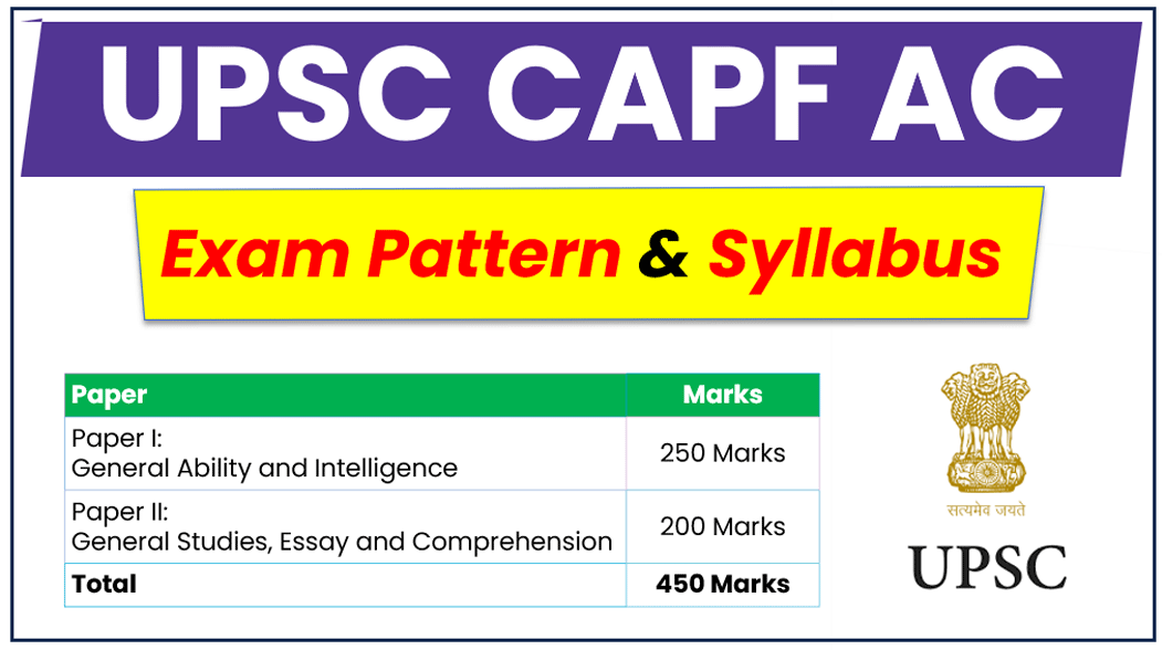 UPSC CAPF AC Syllabus 2026