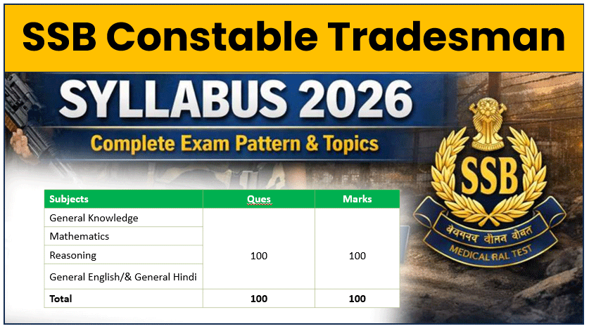 SSB Constable Tradesman Syllabus