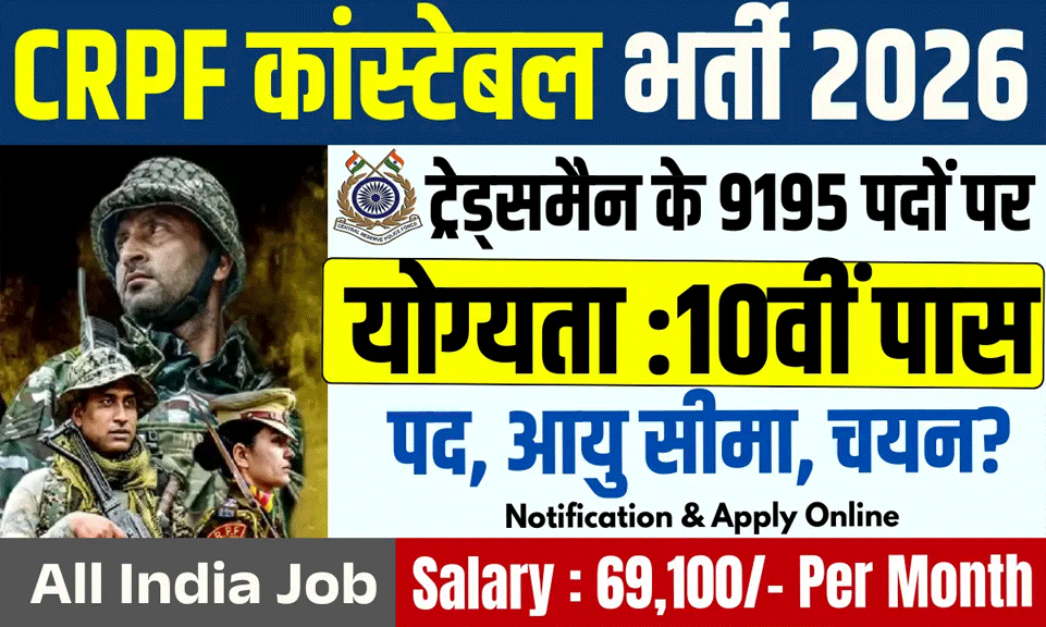 CRPF Constable Tradesman Recruitment