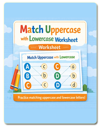 Match uppercase with lowercase Worksheets