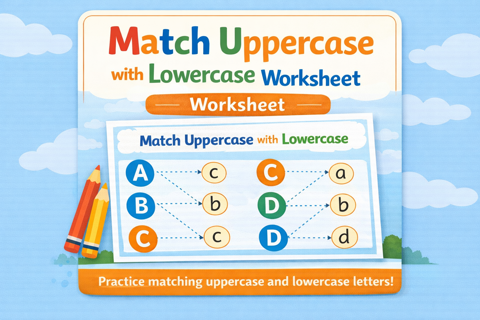 Match Uppercase With Lowercase Worksheet