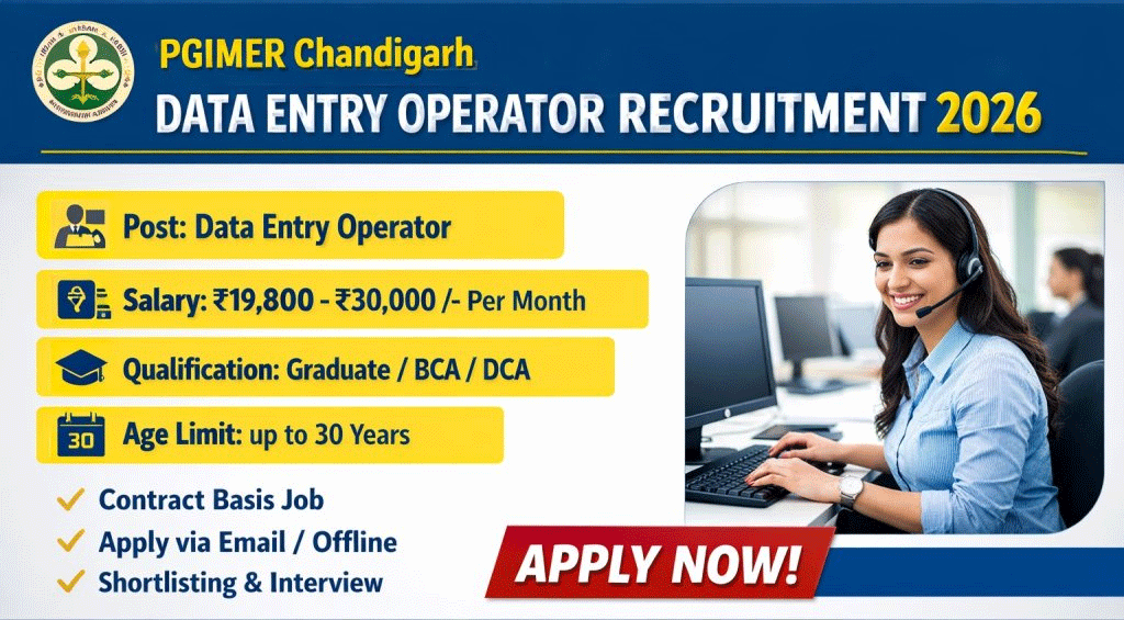 PGIMER Data Entry Operator Recruitment 2026 Apply Online