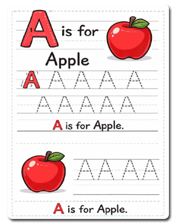 Letter A Tracing Worksheets Preschool
