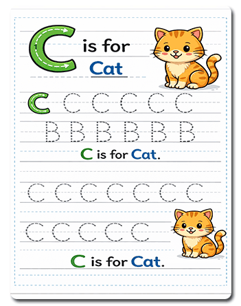 Letter C Tracing Worksheets Preschool