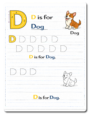 Letter D Tracing Worksheets Preschool