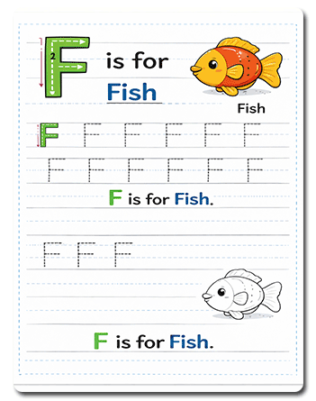 Letter F Tracing Worksheets Preschool