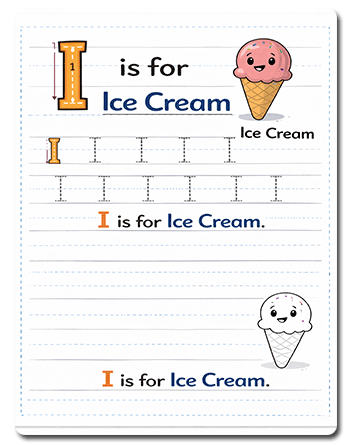 Letter I Tracing Worksheets Preschool