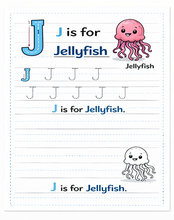 Letter J Tracing Worksheets Preschool