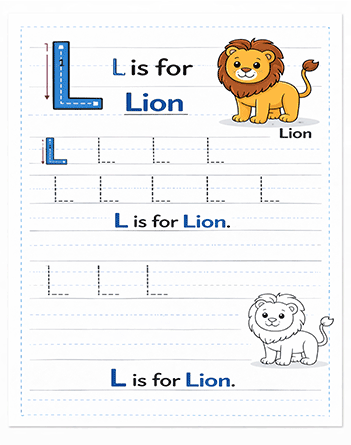 Letter L Tracing Worksheets Preschool