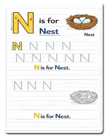 Letter N Tracing Worksheets Preschool