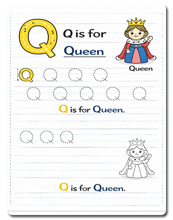 Letter Q Tracing Worksheets Preschool