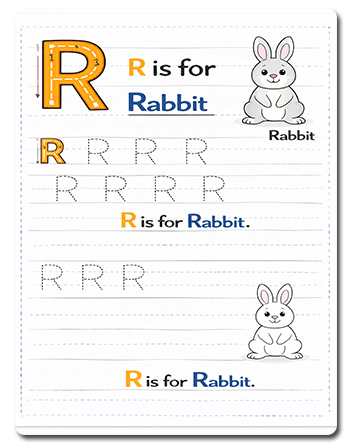 Letter R Tracing Worksheets Preschool
