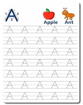 letter a tracing worksheets for preschool