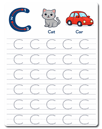 Tracing Letter C Worksheets