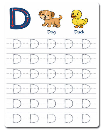 Tracing Letter D Worksheets