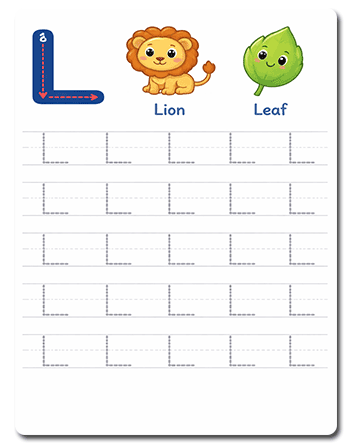 Tracing Letter L Worksheets