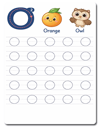 Tracing Letter O Worksheets