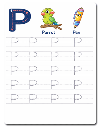 Tracing Letter P Worksheets