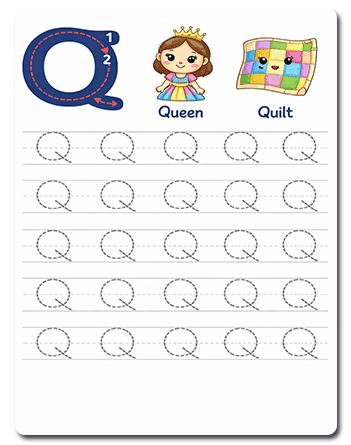 Tracing Letter Q Worksheets