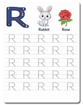 Tracing Letter R Worksheets