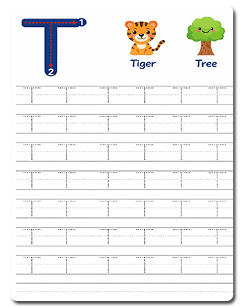 Tracing Letter T Worksheets