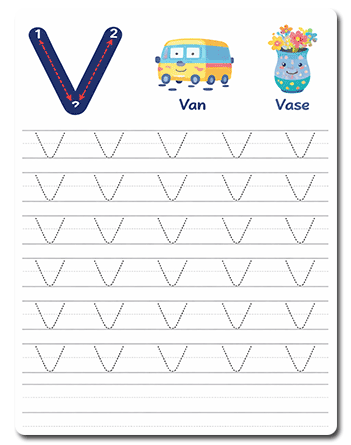 Tracing Letter V Worksheets