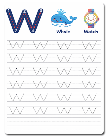 Tracing Letter W Worksheets