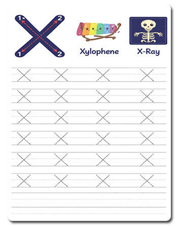 Tracing Letter X Worksheets