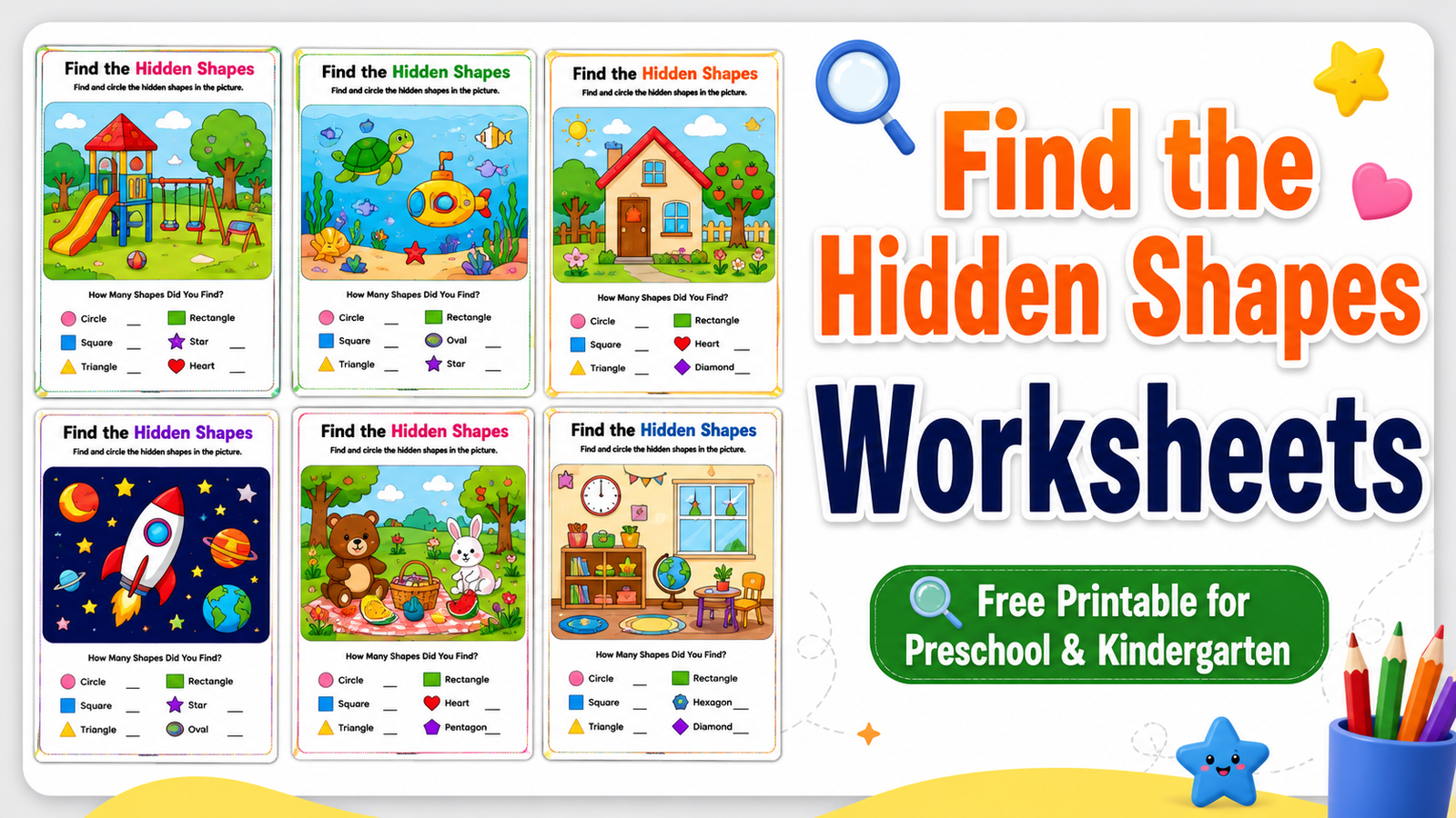 Find the Hidden Shapes Worksheets