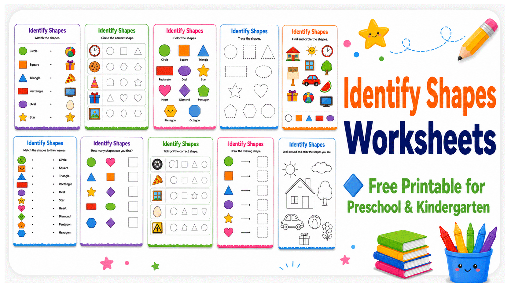 Identify Shapes Worksheets