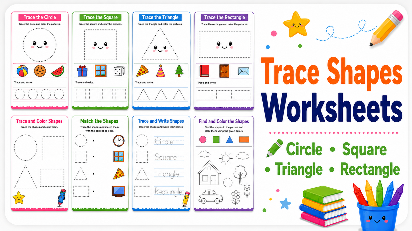 Trace Shapes Worksheets