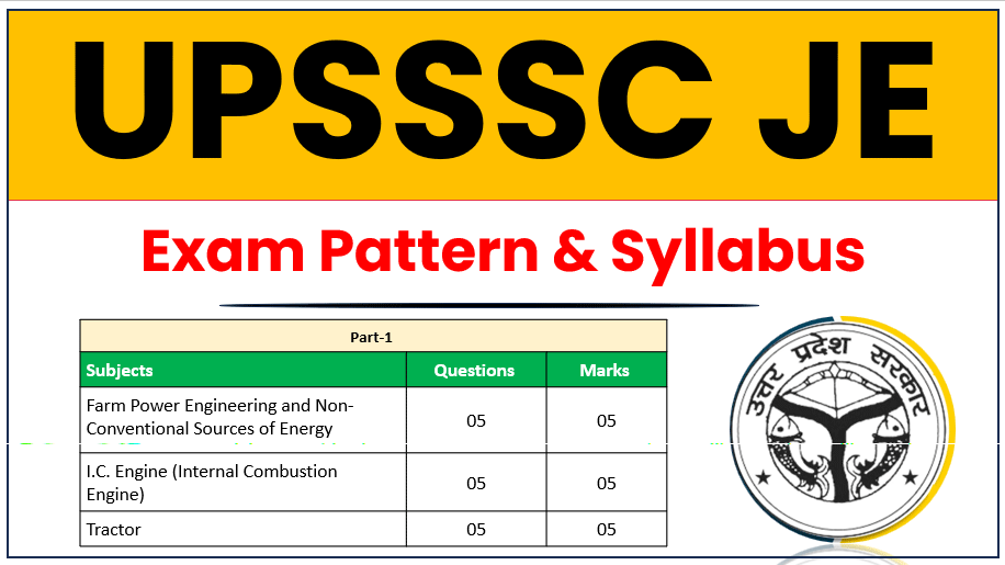 UPSSSC JE Agriculture Syllabus